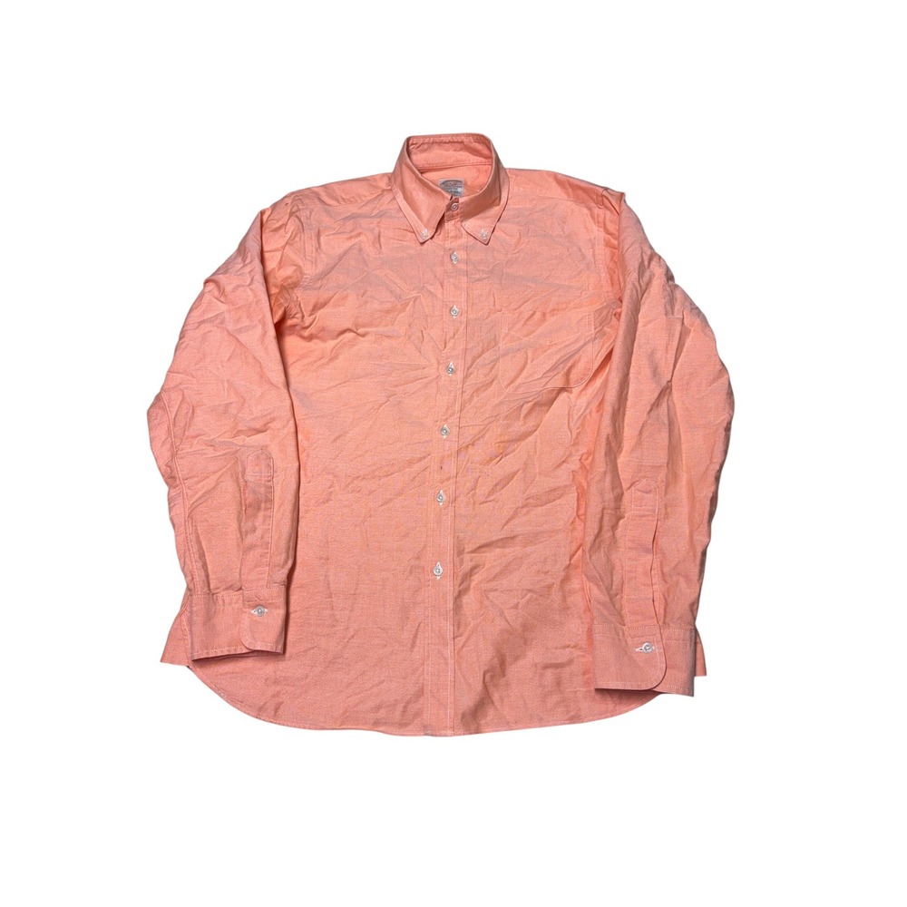 VTG Brooks Brothers Soho Fit Mens 15.5-34 Peach Supima Cotton Oxford Shirt USA
